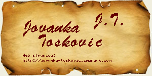 Jovanka Tošković vizit kartica